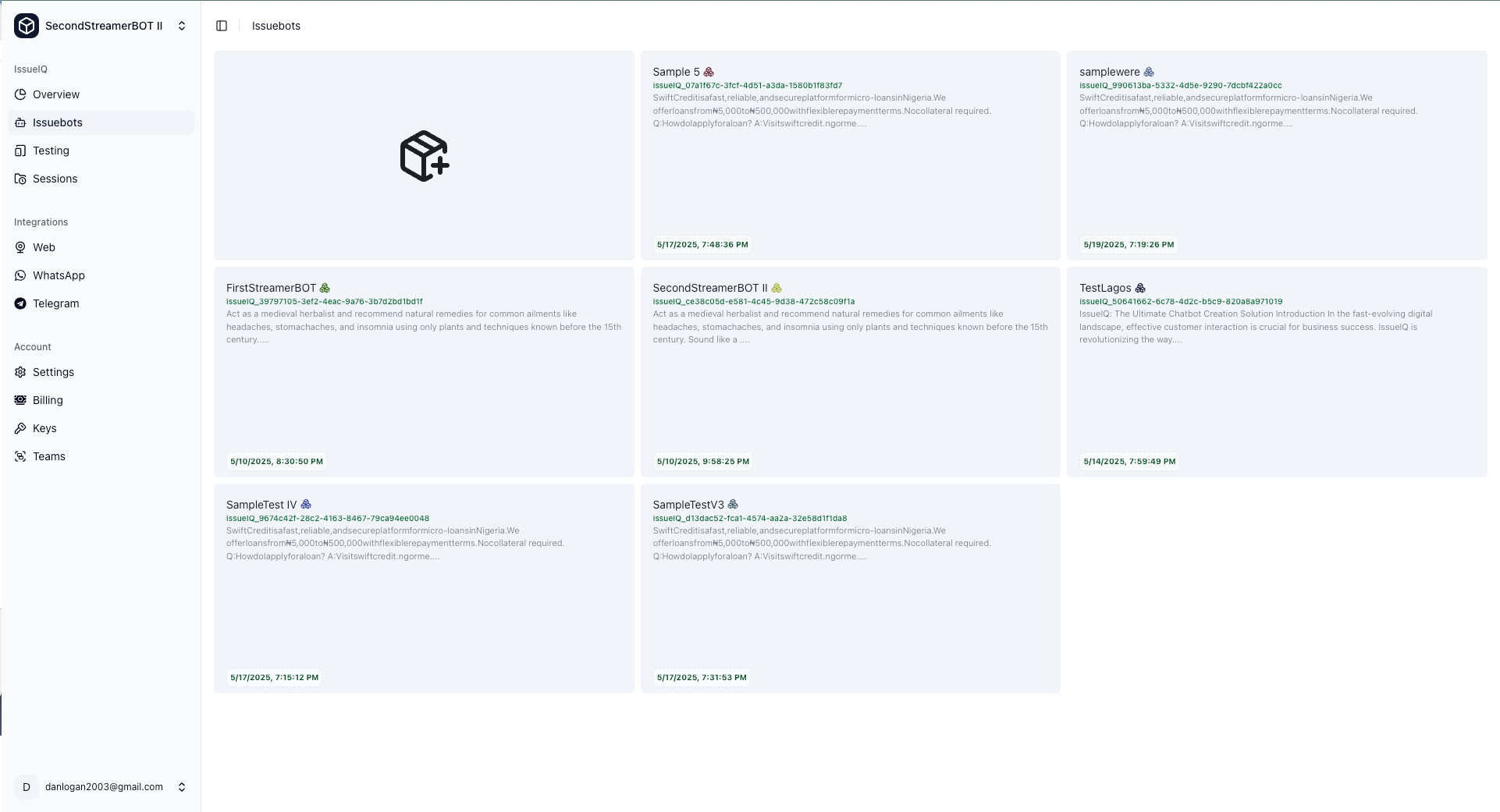 Real-time monitoring dashboard